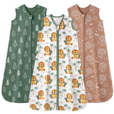 FIEMOL baby sleep sack 18-24 months in brown-green lion provides cozy warmth for safer naps.