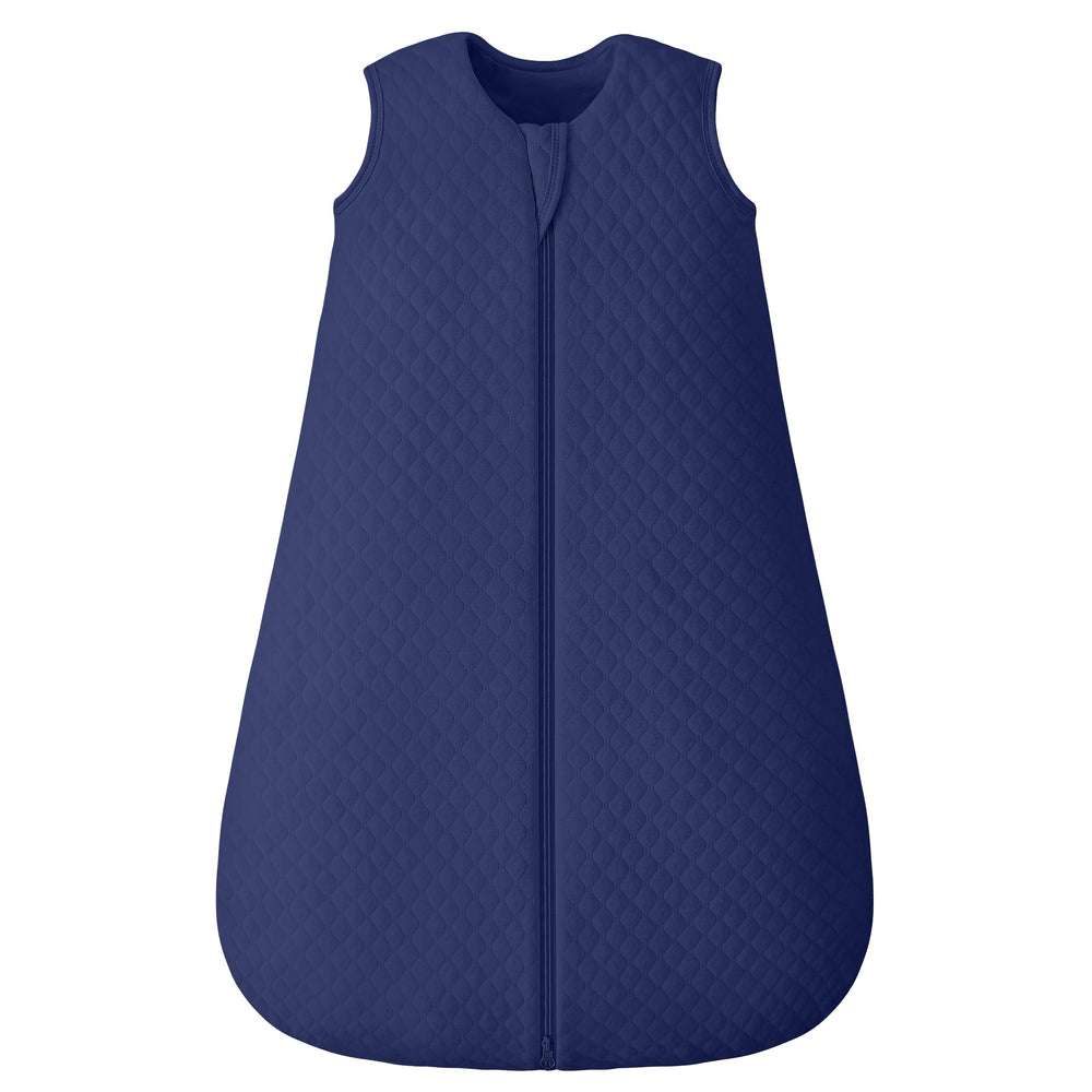 FIEMOL baby sleep sack 2.5 tog fabric close-up shows breathable cotton warmth.