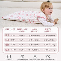 FIEMOL baby sleep sack with 2-way zipper for easy midnight diaper changes.