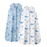 FIEMOL baby sleep sack blue whale small laid flat; skin-friendly, gentle comfort.