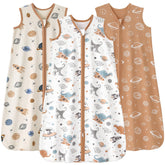FIEMOL baby sleep sack with coffee dinosaur-planet design for safe, comfy sleep