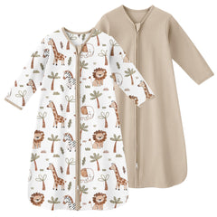 FIEMOL baby sleep sack long sleeve 12-18 months in khaki animal design for cozy nights.