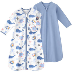 FIEMOL baby sleep sack long sleeve blue sea provides cozy warmth for bedtime.
