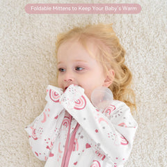 FIEMOL sleep sack 2-way zip close-up shows snag-free zipper for easy changes.