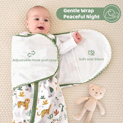 FIEMOL swaddle sleep sack 0-5tog breathable fabric—soft next to baby skin.