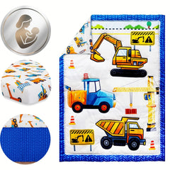 FIGEPO construction theme nursery setup image demonstrates cohesive color scheme for a playful room.