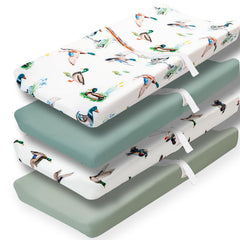 FIGEPO Mallard Duck baby sheets pack—front view for versatile neutral nursery decor