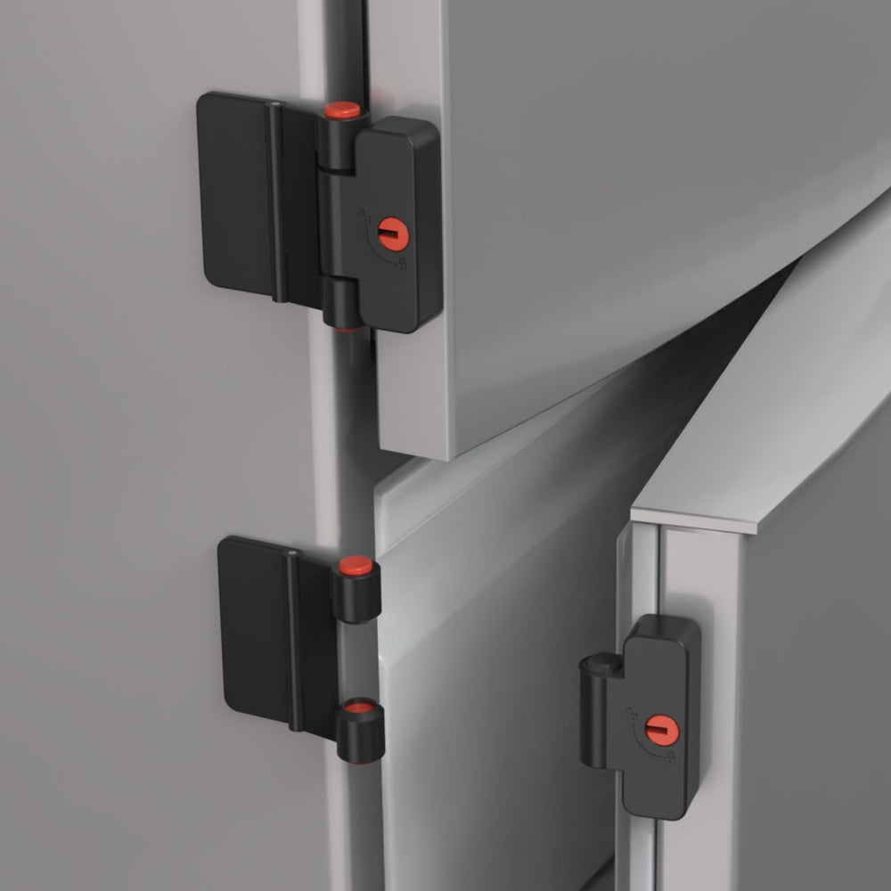 FIGEPO refrigerator adhesive lock closeup shows sturdy build for secure fridge doors.