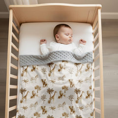 FIGEPO Safari Jungle Blanket dots back showing soft skin-friendly warmth