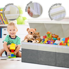 FIIOEOY toy box with collapsible dividers adapts to different toy sizes.