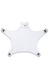 Fin Fun Polar Bear hooded blanket worn by a kid for cozy playtime.