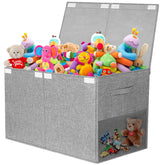 Fineonly large toy storage box with lid keeps dust out and toys organized