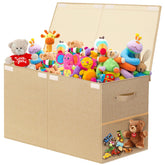Fineonly toy storage box lid closed for dust-free organization in a playroom.