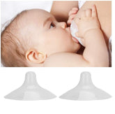 Finever nipple shields pack two in case for easy nursing on the go.