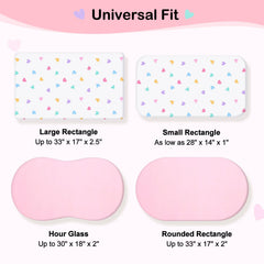 FIOBEE Baby Bassinet Sheets fit 33x17 inches for universal cradle compatibility.
