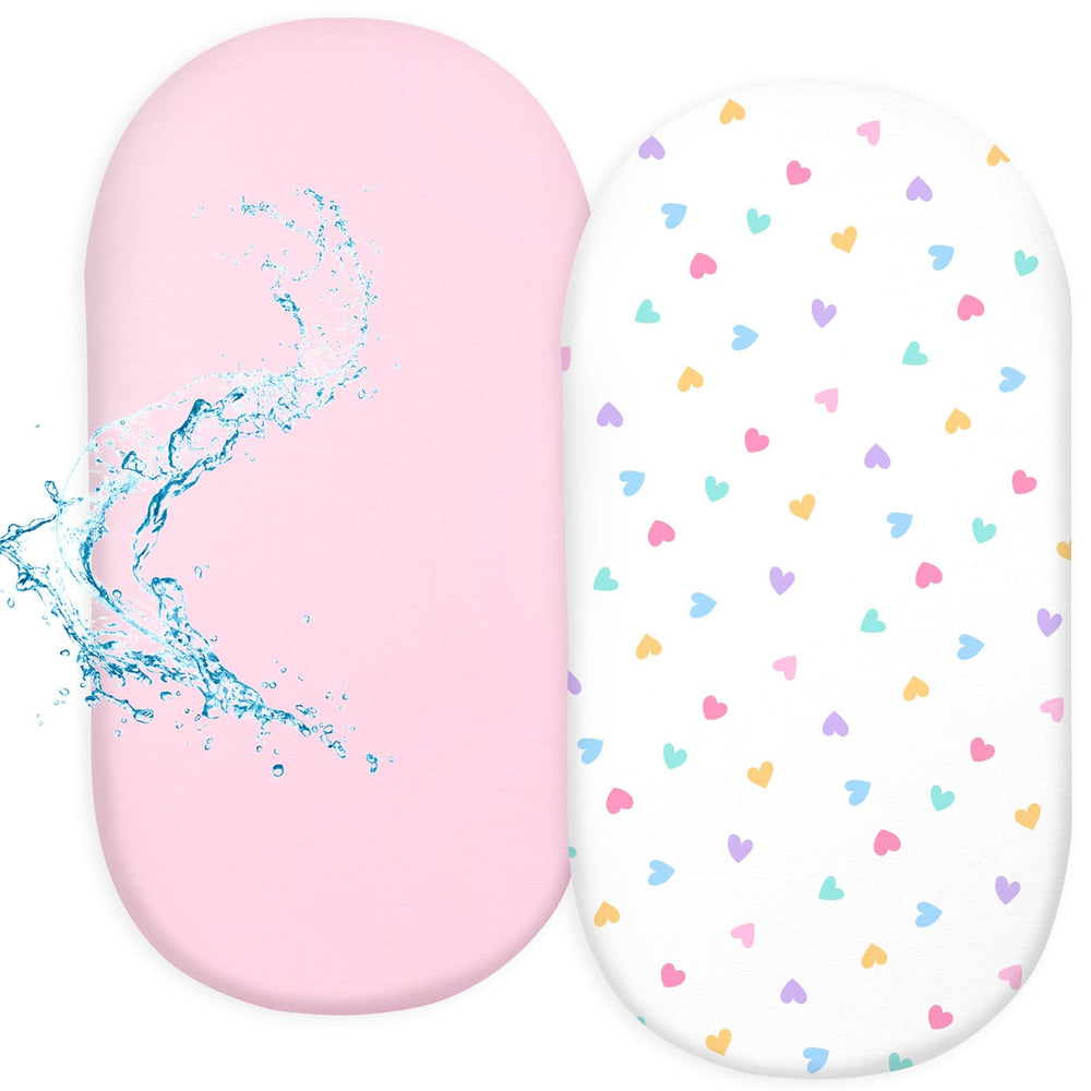 FIOBEE Baby Bassinet Sheets with waterproof layer for dry, comfortable naps.