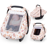 FIOBEE Baby Car Seat Cover full protection shields baby from wind and sun on the go.