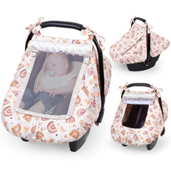 FIOBEE Baby Car Seat Cover full protection shields baby from wind and sun on the go.