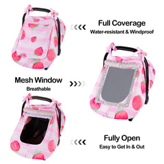 Fiobee car seat cover mesh window view baby clearly