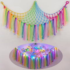 FIOBEE stuffed animals hammock with LED light keeps toys organized and cozy