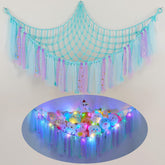 FIOBEE stuffed animals hammock with LED light brightens a child's room while organizing plush toys