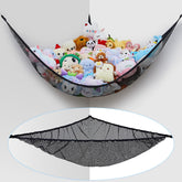 FIOBEE stuffed animals net setup shows easy corner storage for kids' toys