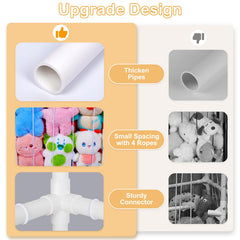Fiobee storage rainbow fixing straps help keep toys secure.