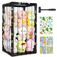 FIOBEE stuffed animals storage zoo front view shows roomy nursery organization
