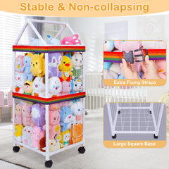 Fiobee zoo with wheels moves easily between rooms for cleanup.