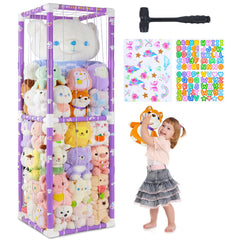 FIOBEE stuffed animals zoo PVC tube assembly showcases sturdy storage for a tidy nursery.