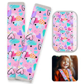 FIODAY seatbelt cover soft cushion closeup highlights gentle fabric for baby comfort.