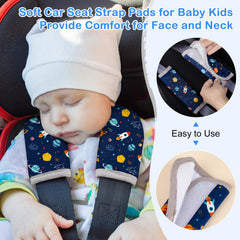 FIODAY seat belt cover two sizes illustrated: small and large for universal fit.