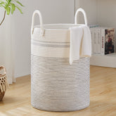 Fiona's magic 58L hamper front view shows spacious storage for blankets and clothes