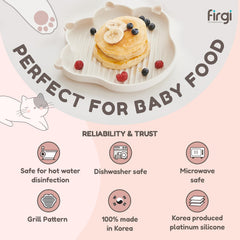 Firgi MeowMeow lid on plate—keeps food fresh on the go