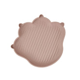 Firgi MeowMeow taupe brown plate for babies—durable silicone for independent meals