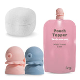 Firgi Octopus blue pouch topper aids mess-free feeding with playful design.