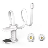 Firskids universal baby monitor mount clip demonstrates adjustable angle for precise viewing.