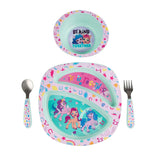 The First Years My Little Pony mealtime set full view highlights self-feeding friendly design and colorful pony motifs.