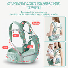 Fisca baby carrier back carry demonstrates hands-free comfort.