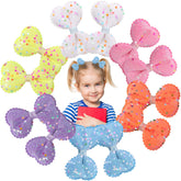 Fishdown Glitter Bows face view on alligator clip for sparkling daily outfits.