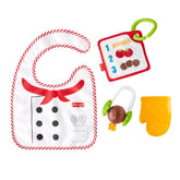 Fisher-Price Cutest Chef apron bib shown during mealtime for mess-control and style.