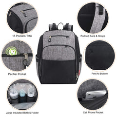 Fisher-Price diaper bag padded shoulder straps offer comfortable carrying.