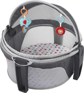 Fisher-Price On-the-Go Baby Dome travel setup highlights compact, travel-ready design