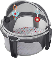 Fisher-Price On-the-Go Baby Dome travel setup highlights compact, travel-ready design