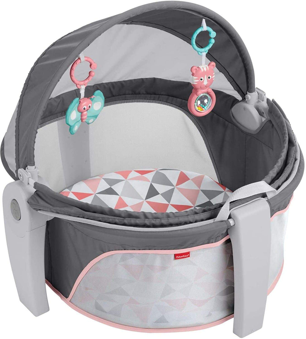 Fisher-Price portable bassinet travel play space on-the-go convenience for parents.