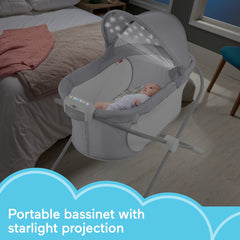 Fisher-Price Soothing View Bassinet retractable canopy with starry light