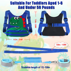 FITARTS toddler leash blue-green with wrist-link attachment for secure walking