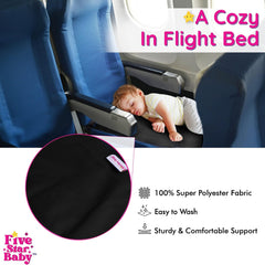 FIVESTARBABY toddler-airplane-bed-in-flight-use illustrates a lie-flat space during travel.