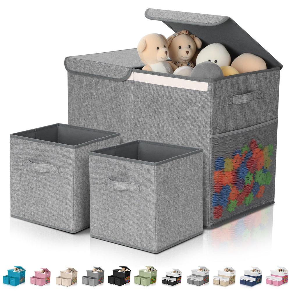 Fiwochic toy storage box lid keeps clutter concealed and dust-free.