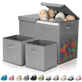 Fiwochic toy storage box lid keeps clutter concealed and dust-free.